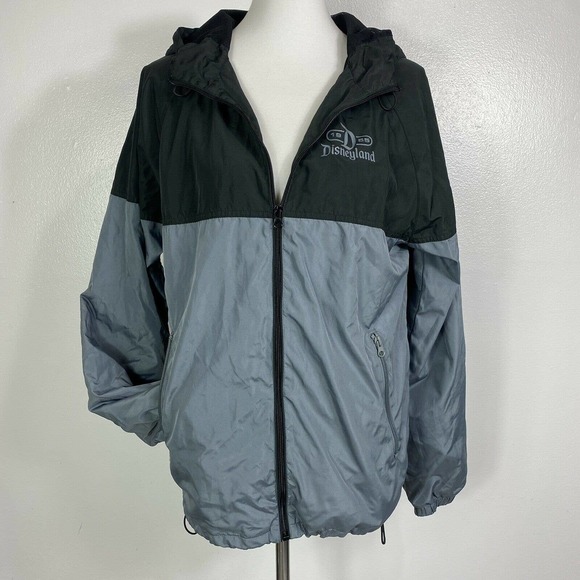 Mens Disney Parks Disneyland 1955 Black Gray Full Zip Up Windbreaker Size S - Picture 1 of 10
